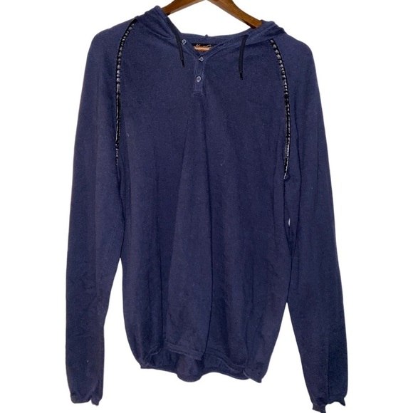 Kenneth Cole Hooded Shirt Pullover Casual Round Neck Blue Cabincore Men XL‎ - Picture 1 of 8